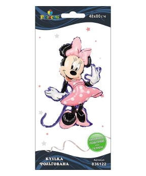 Шарик фольгированный Pelican, minnie mouse с розовым бантом, 80см Розовый Pelican (836122)