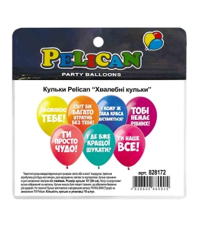 Шарики Pelican 12"(30сm) "Хвалебные шарики" 1-стр. 10шт Разноцветный Pelican (828172)