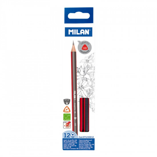 Олівець ч/гр, трикутний НВ TM "MILAN2 12шт., D2,2mm Milan (071230312)