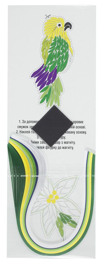 Набір для квілінгу 3мм. з магнітом 140 стрічок "Папуга + Лілія" Unison (501)