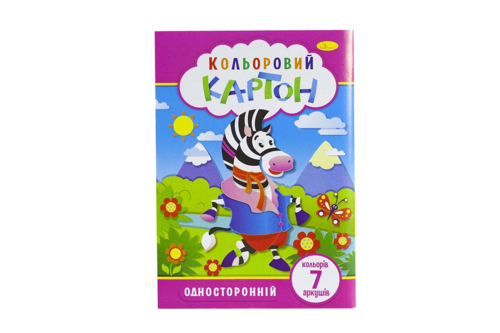 Набір кольорового картону А4 7 аркушів, односторонній, 320г/м2 Апельсин (КК-А4-7/АП-1101)