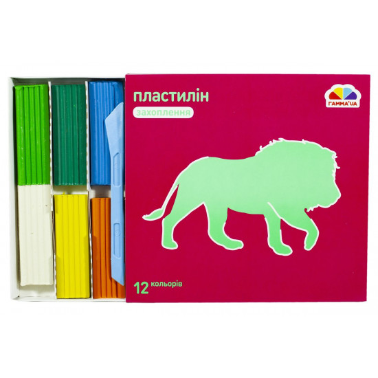 Пластилін Гамма 12 кольорів, 240гр.  "Захоплення" Гамма (200304)