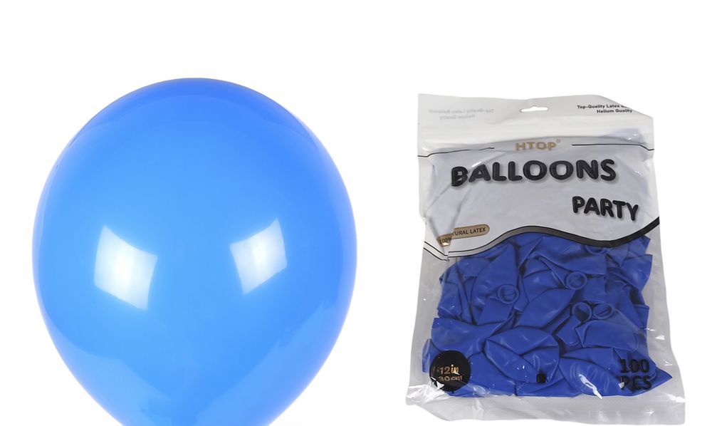 Шарики Balloons 12' (30 см), "Party" синие, 100шт/уп Голубой Без бренда (12100-201)