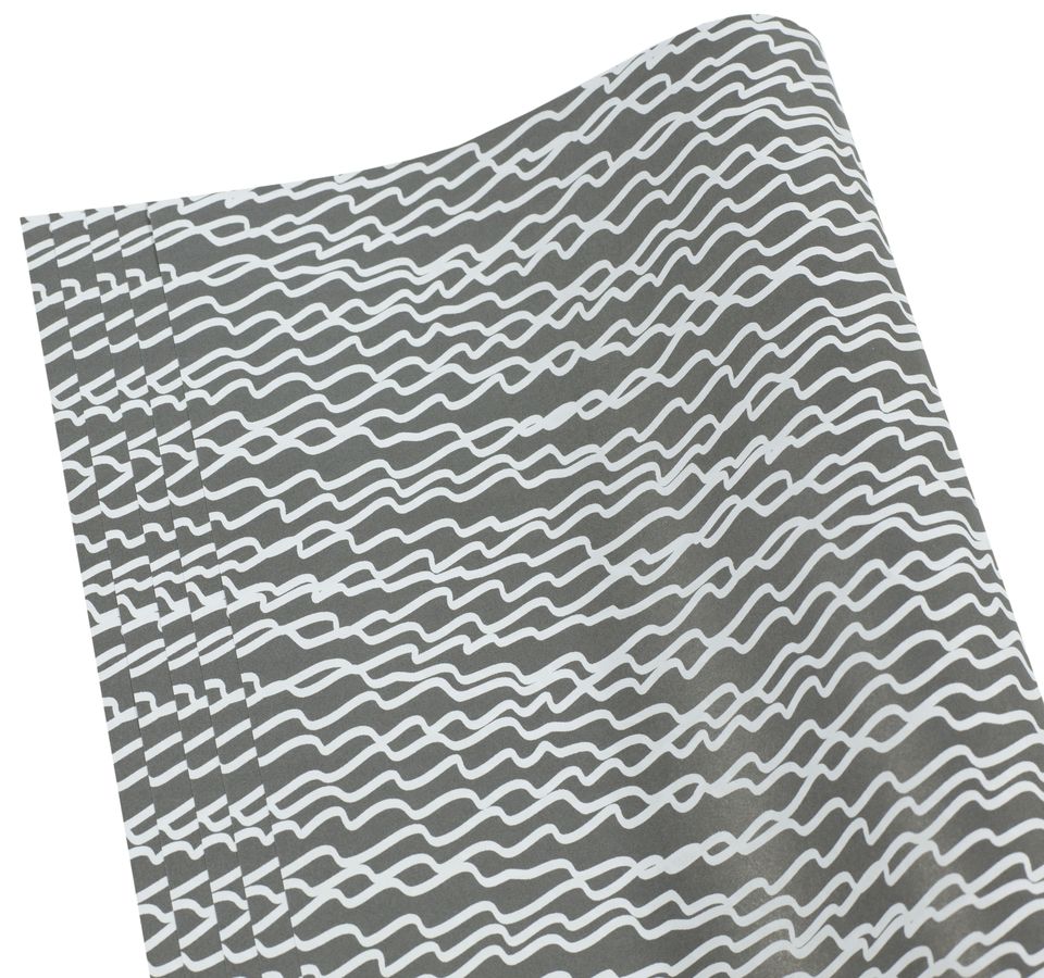 Бумага для упаковки подарков( чёрно-белые волны, 10листов) (PCZ10070-10-233)