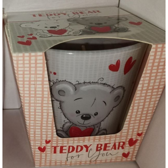 Свічка ароматична "Teddy Bear"   час горіння 30годин, 8см Білий Bartek Candles (68857 white)