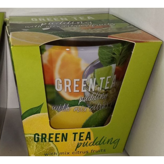 Свеча ароматическая "Green Tea"  "Зелений чай" (Пудинг). час горіння 30годин, 8см (56427)