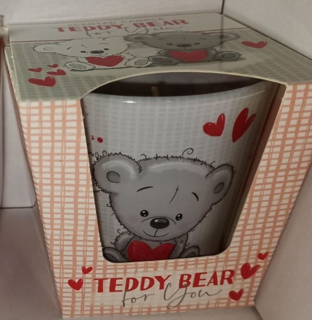 Свічка ароматична "Teddy Bear"   час горіння 30годин, 8см Білий Bartek Candles (68857 white)