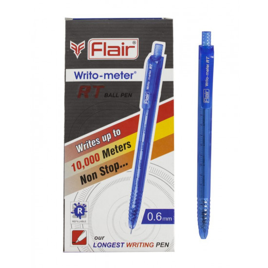 Ручка 1311 Flair Writometer pen new  Автомат 10km  кулькова, синя (1311)