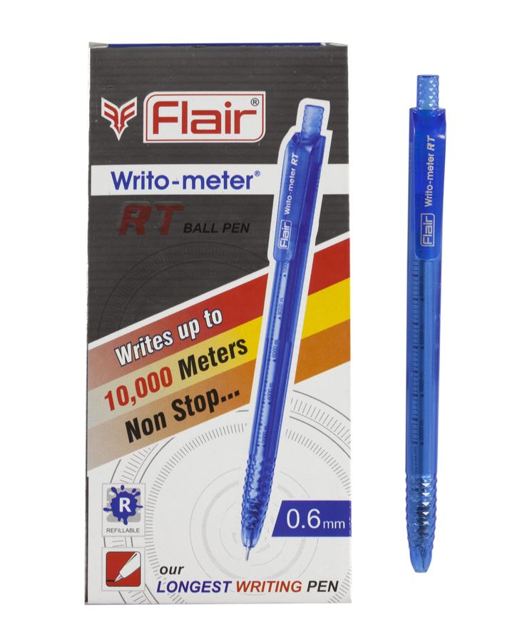 Ручка 1311 Flair Writometer pen new  Автомат 10km  кулькова, синя (1311)