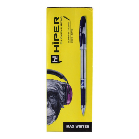 Ручка масляна Hiper Max Writer  HO-335 2500м,  0,7мм, синя (HO-335)