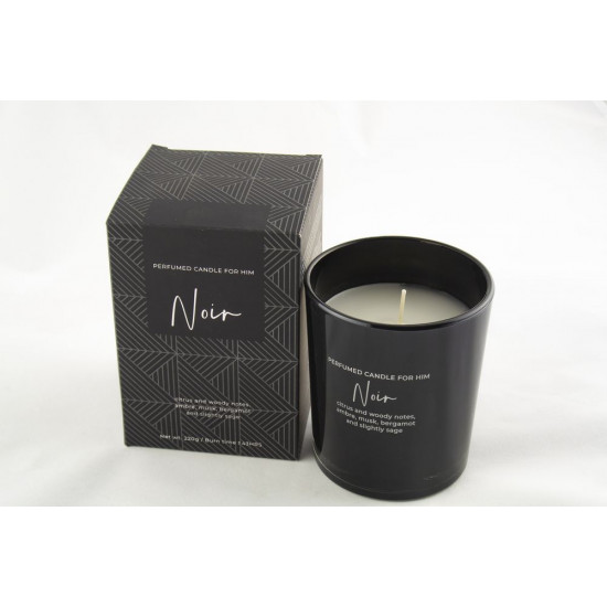 Свічка ароматична  "Noir" 43години, 220г, 8,8 х 10см (парафін) Чорний Bartek Candles (74162)