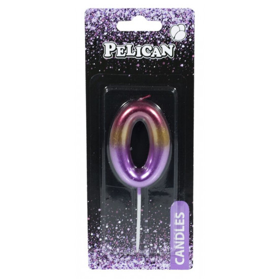 Свічка для торта Pelican "0" РАЙДУЖНА 6см Різнокольоровий Pelican (866060)