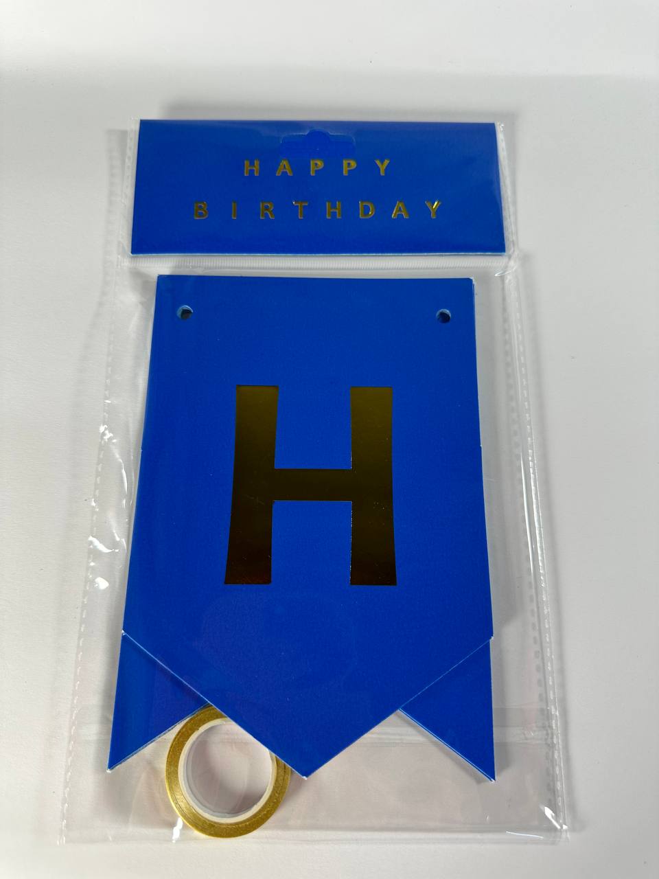 Гірлянда-прапорці HAPPY BIRTHDAY 12*17см, синій Синій Unison (HB-1095 blue)