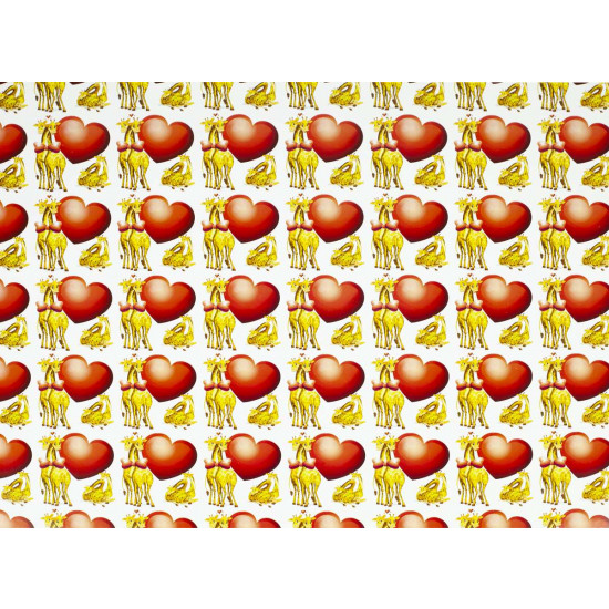 Папір подарунковий  крейдований 80г. закохані жирафи, 1000х700  -10 аркушів (PVM10-90)