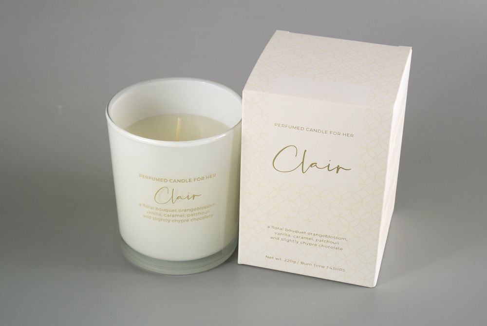 Свічка ароматична  "Clair" 43години, 220г,  8,8 х 10см (парафін) Білий Bartek Candles (74179)