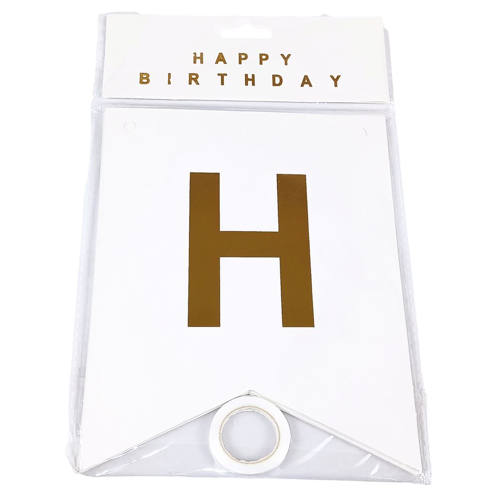 Гірлянда-прапорці HAPPY BIRTHDAY 16 х 20см (HB-1097 white)