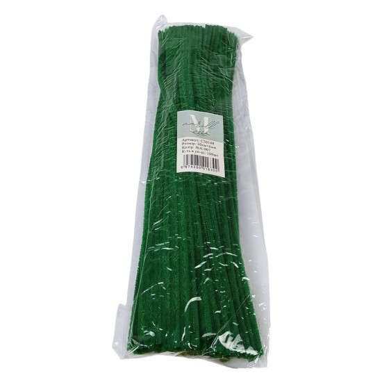 Синельная проволока, 300 х 6мм, темно-зеленный, 100 шт (C30148 dark green-A-007)