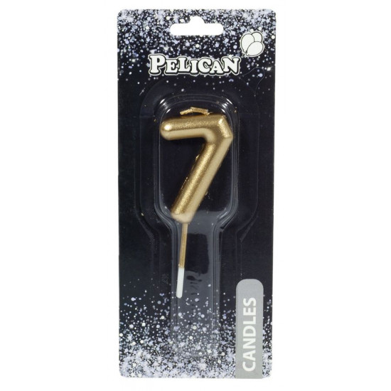 Свеча для торта Pelican, "7" золото 4,5см Золотой Pelican (864517)