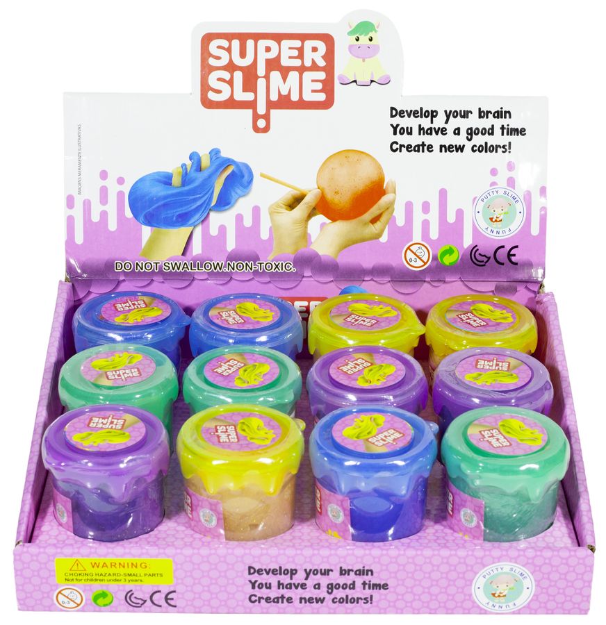 Игра Cлайм перламутр"Super slime"125г,mix,инд/запайка,12шт/этик. (6312)