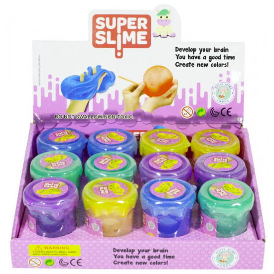 Игра Cлайм перламутр"Super slime"125г,mix,инд/запайка,12шт/этик. (6312)