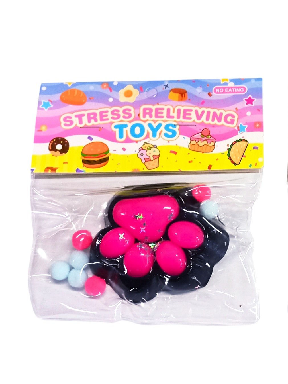 Таба сквиш антистресс Лапка (Ts paw - pink black)