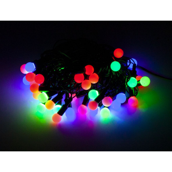 Гирлянда LED 100 - шарики, провод черный 5м (2-29)