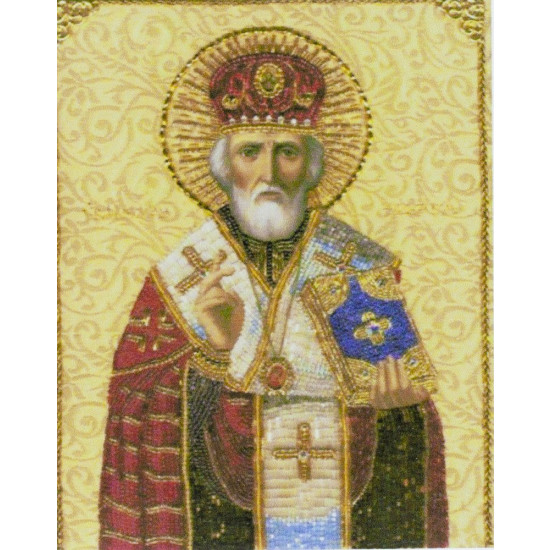 Алмазная мозаика по номерам 30*40см "Николай Чудотворец" в рулоне (70495 GBR)