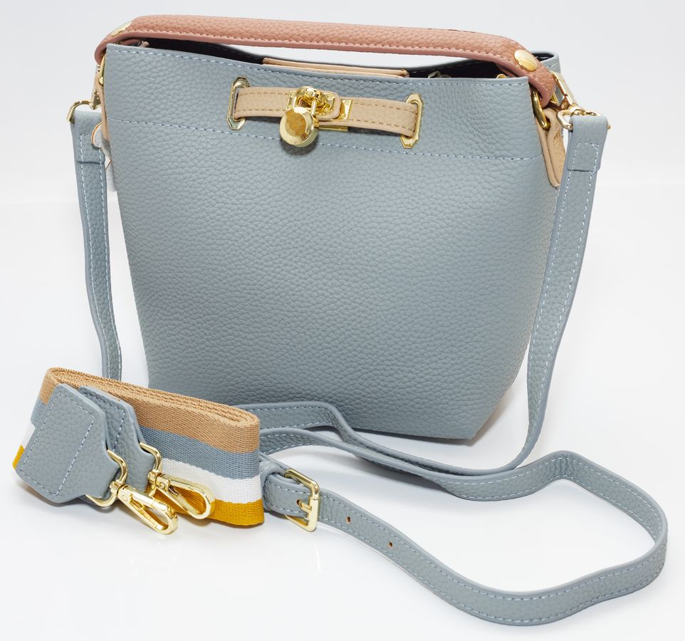 Сумка жіноча блакитна 18х22 + косметичка 12х20см екошкіра (P102 light blue)