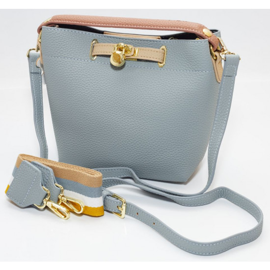 Сумка жіноча блакитна 18х22 + косметичка 12х20см екошкіра (P102 light blue)