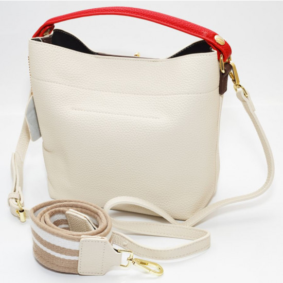 Сумка жіноча біла 21х26см + косметичка 14,5х22см екошкіра (921-3 white)