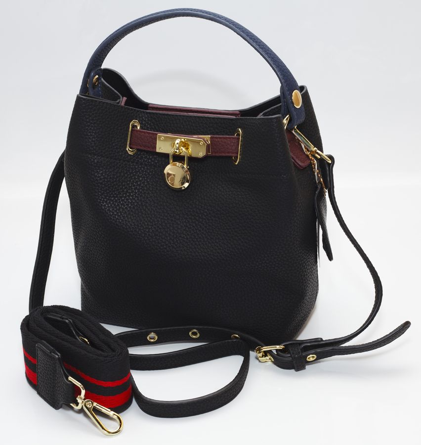 Сумка жіноча чорна 21х26см + косметичка 14,5х22см екошкіра (921-3 black)
