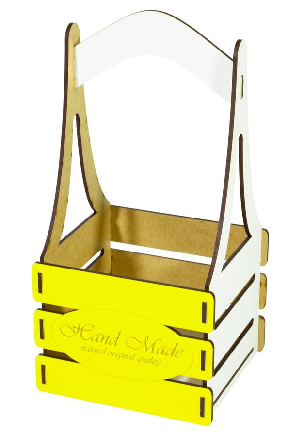 Кошик "Hand Made" із фанери 13х10х12см h25 колiр "жовтий" (BaWT-S yellow - H)