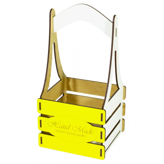 Кошик "Hand Made" із фанери 13х10х12см h25 колiр "жовтий" (BaWT-S yellow - H)