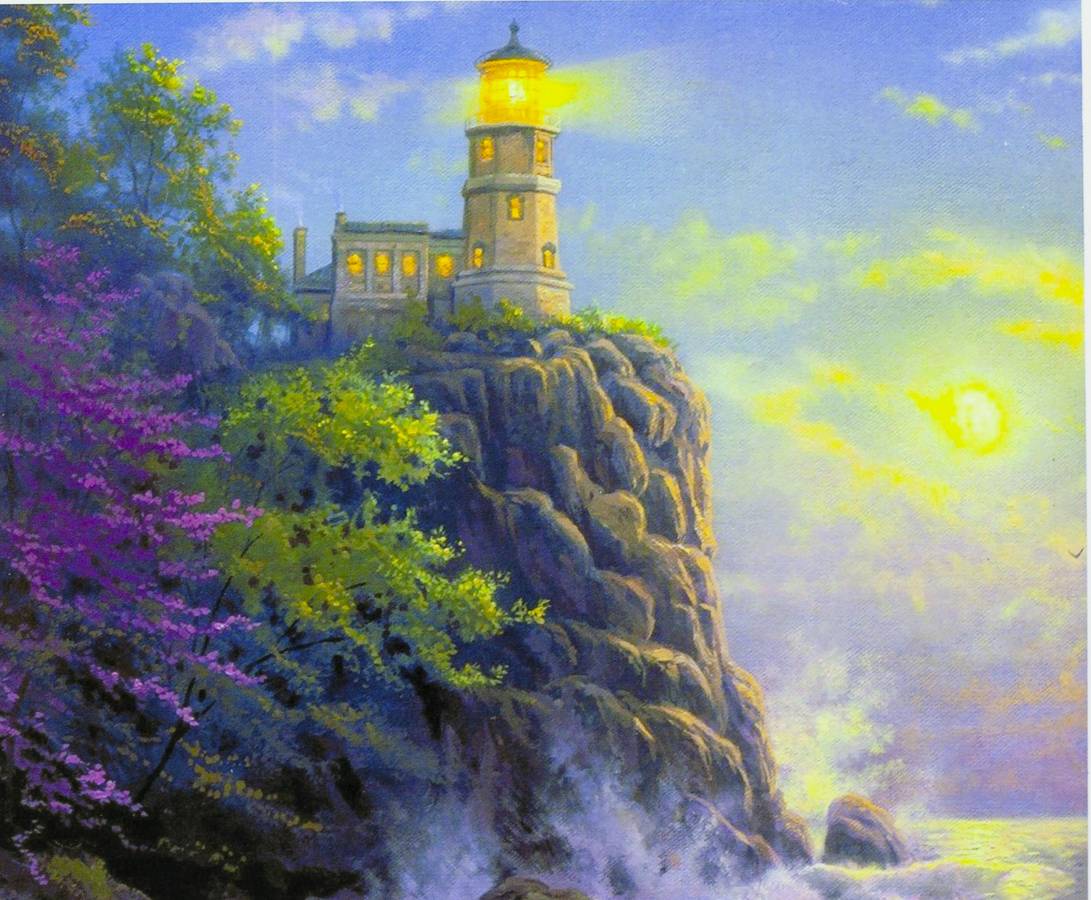 Картина по номерам "Маяк на скалах" 40*50см,крас.-акрил,кисть-3шт. (5072_B)