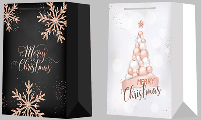 Пакет 2003 M подарунковий "Merry Christmas" 32x26x12cm, 210гр., 4 дизайни (2003 M)
