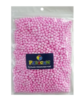 Пінопластові кульки діаметр 4-6мм рожеві Baby pink, 250мл Рожевий Pelican (886116)