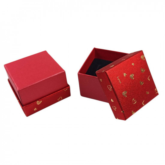 Подарункова коробка ювелірна 5 х 5 3,5см червона (J00321 red)