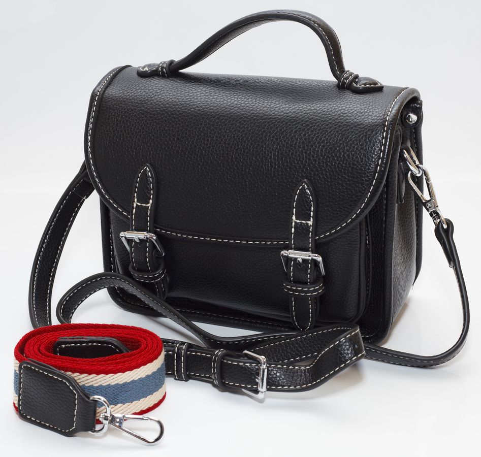 Сумка жіноча чорна 17х21см екошкіра (8999 black)