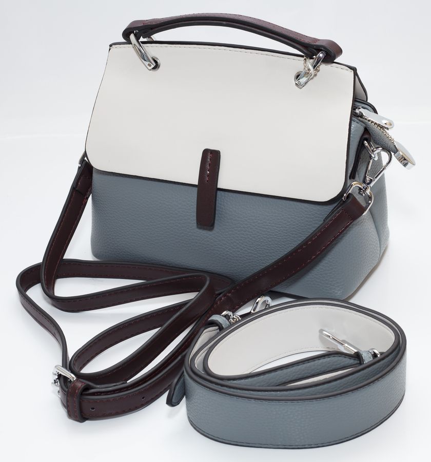 Сумка женская голубая 17х22см экокожа (8606 light blue)