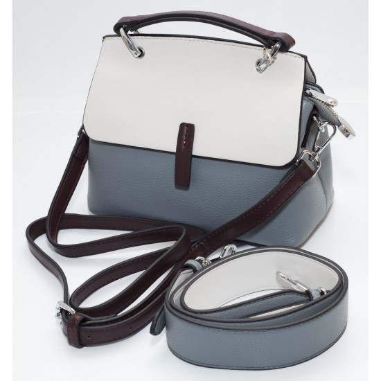 Сумка женская голубая 17х22см экокожа (8606 light blue)
