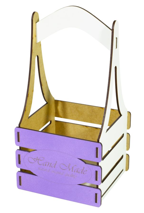 Кошик "Hand Made" із фанери 13х10х12см h25 колiр "фіалка" (BaWT-S violet - H)