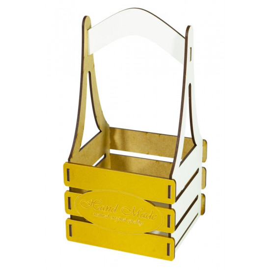 Кошик "Hand Made" із фанери 13х10х12см h25 колiр "gold" (BaWT-S gold - H)