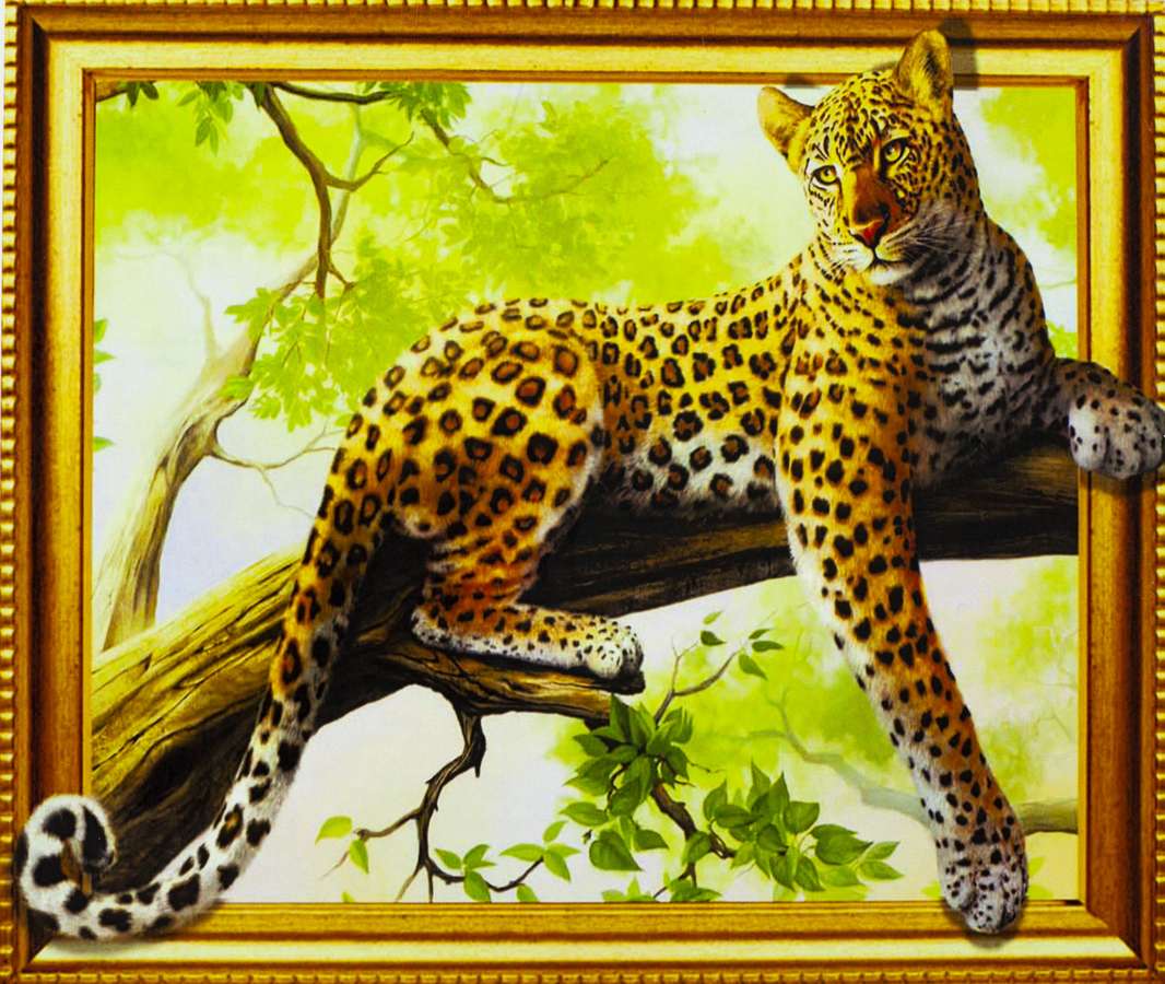 Алмазная мозаика 3D по номерам 40*50см "Ягуар" (0578)