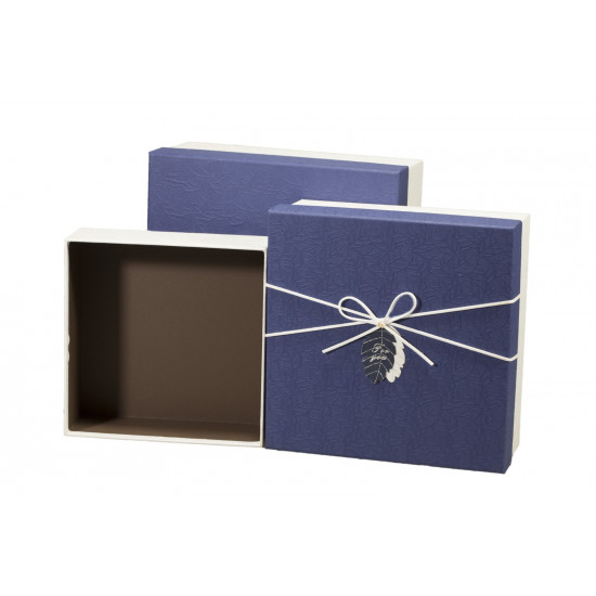Коробка Y92314-51T-1 подарункова квадратна синя, 27x27x11.5cm (Y92314-51T-1 №1)