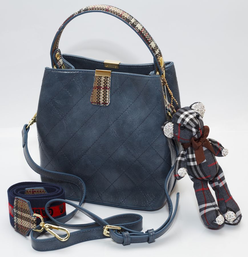 Сумка жіноча синя 21,5х22см екошкіра (8935 blue)