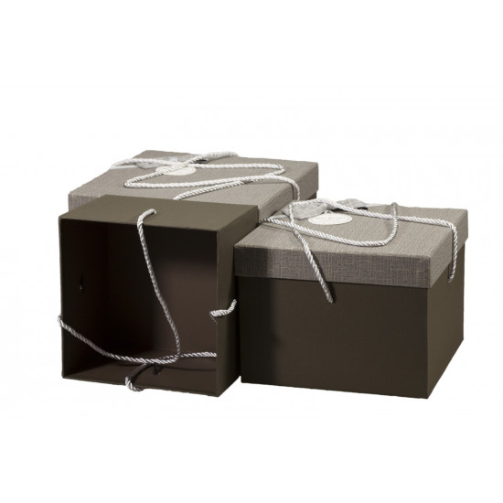 Квадратные подарочные коробки Y92318-13Q-1 (24x24x18cm) с ДЕФЕКТОМ Серый Unison (Y92318-13Q-1 №1)