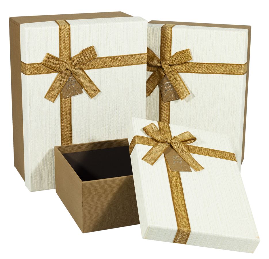 Коробка 9320-15Q-2 подарункова прямокутна світло-коричнева, 29x22x12.5cm/27x20x10.7cm/24.5x17.5x9cm., 3шт. в наборі (9320-15Q-2)