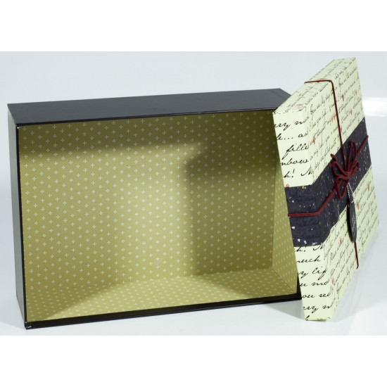 Подарункова коробка 08195-64, прямокутна кремова з чорним, 25.5х20.5х10.5cm/21.5х17.5х9.5/16.5х14.5х8.5cm 3шт. в наборі (08195-64)