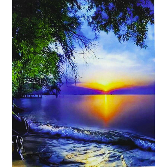 Алмазная мозаика по номерам 40*50см "Закат на море" (74758)