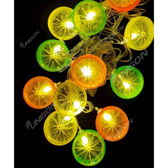 Фигурки 12 LED, "ФРУКТЫ", 5м + переходник, теплый белый (1698-21)